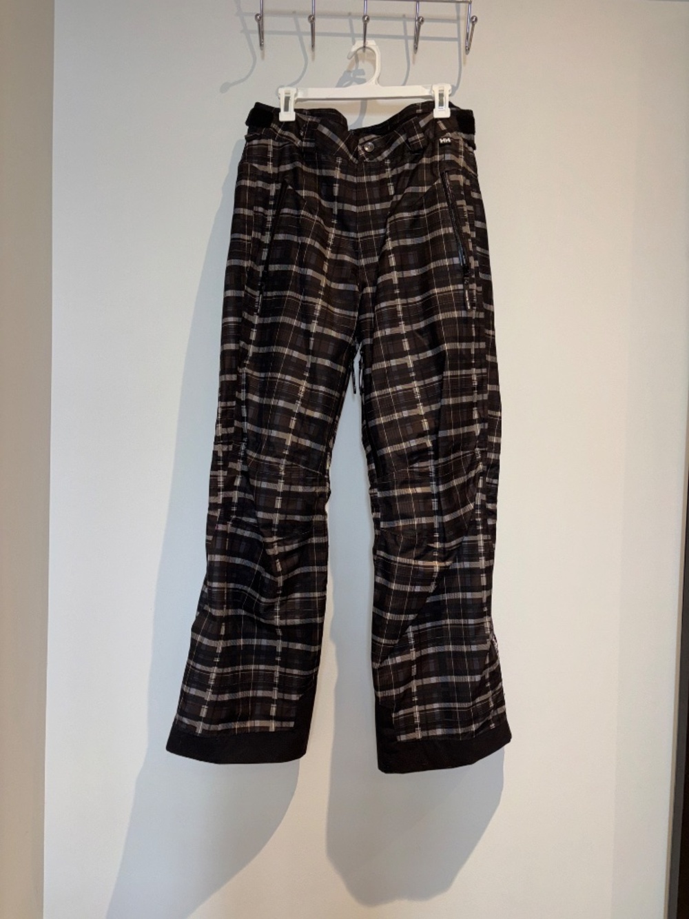 Mens Brown Plaid Ski Snowboard Pants